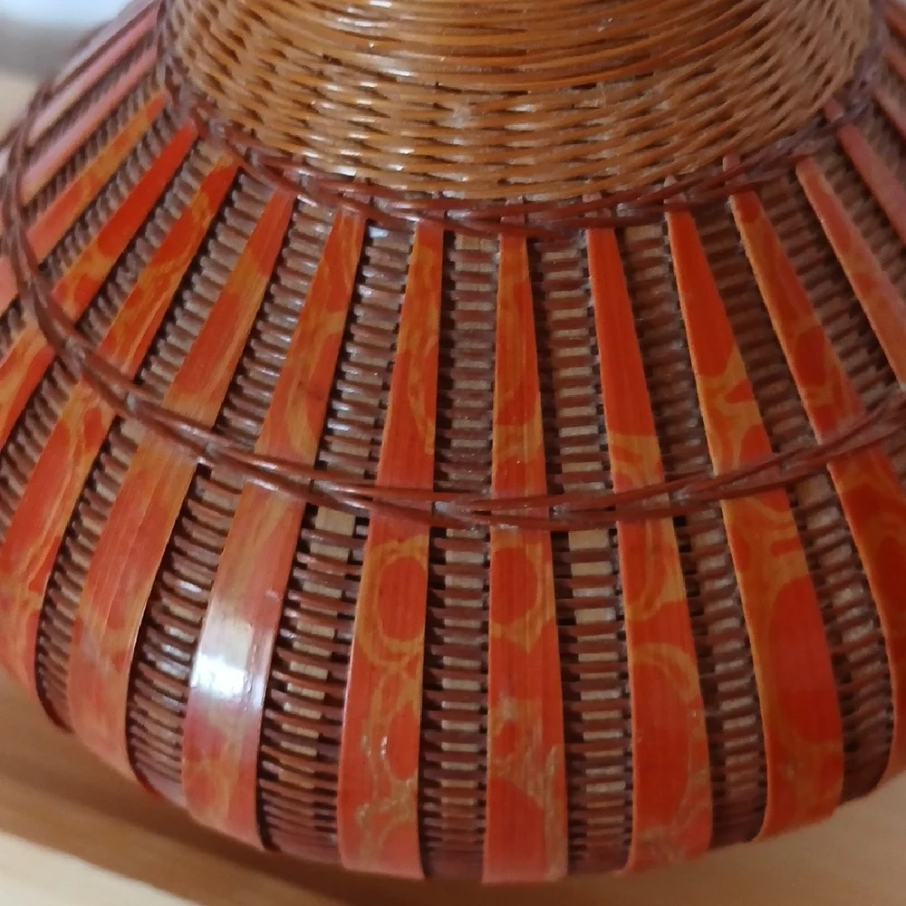 VTG Peoples Rep of China Woven AsianZhejiang Handicrafts Vase
